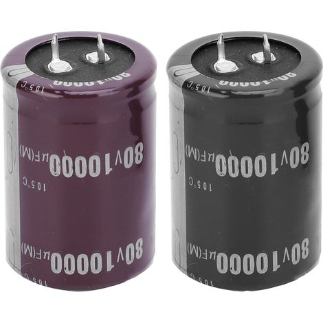 Condensateur électrolytique aluminium 10000μF 60V 105℃ 35x50mm, 2 pièces pour amplificateur, équipement audio, éclairage LED.