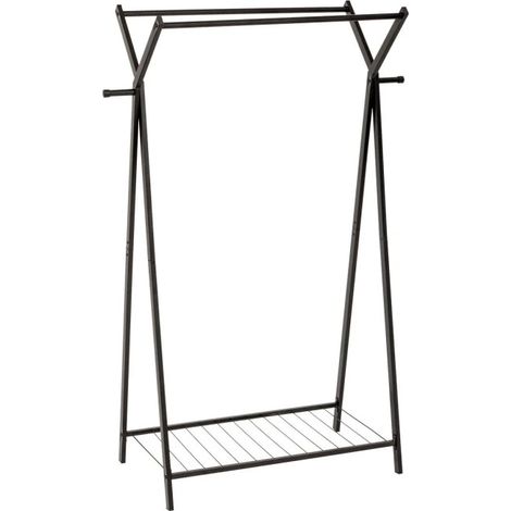 Portant à Vêtements Double en Métal "Metty" 145cm Noir (1/5)