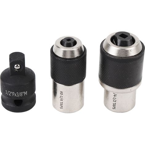 Juego de 3 llaves de vaso para machos de roscar de 3/8" con extractor de mordaza ajustable de 6-1/4" y 1/4-1/2" y adaptador. (1/5)