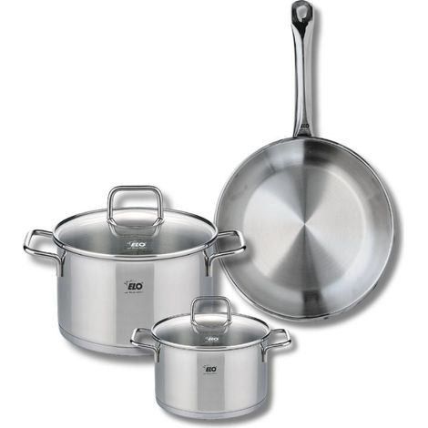 Ensemble de 1 Poêle de cuisson 24 cm et 2 faitouts 14 et 20 cm Elo Profi Citrin (1/5)