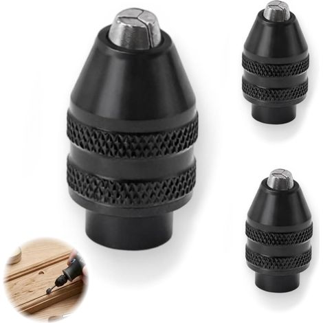 3PCS 4486 Mandrin Universel Autoserrant pour Outil Rotatif 0.5-3.2mm, Adaptateur Universel pour 4486 Mandrin Mini Perceuse, Changement d’Accessoires Rapide et Précis (1/5)