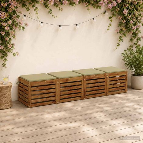 vidaXL Cojines de Asiento de 4 Piezas SOEST 4 uds. 100% Poliéster (1/5)