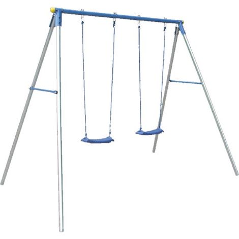 Altalena da Giardino Doppia Bambini Acciaio Zincato Seduta Tavoletta (1/3)