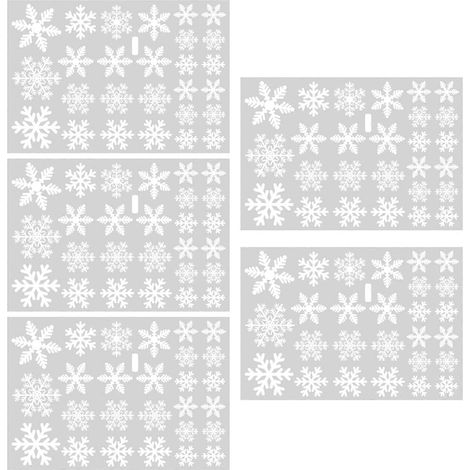 PVC-Schneeflockenaufkleber, weiß, 27 Stück/Bogen, statisch aufladbar, abnehmbar, für Weihnachts-, Fest- und Winterpartys