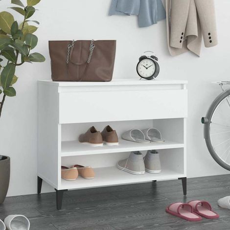vidaXL Shoe Cabinet White 70x36x60 cm Engineered Wood (1/5)