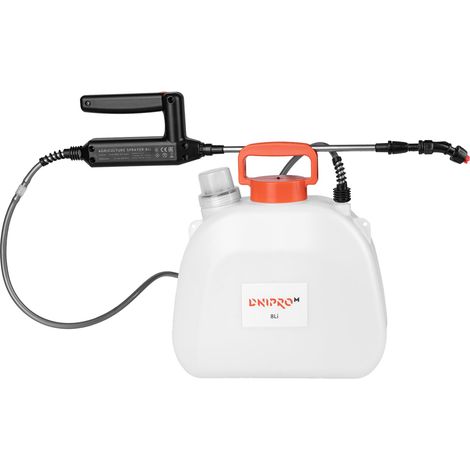 Dnipro-M Pulverizador Eléctrico 8 L, Batería Li-Ion 7,4 V 2 Ah, Presión 3,9 Bar, Televarilla 34–56 cm, Depósito ABS, Fumigador Portátil Jardín, Huerto y Plantas. 8Li