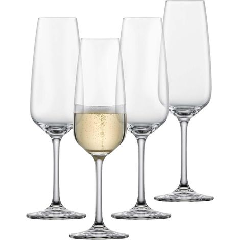 Flûte à champagne Tulip set de 4, flûtes à champagne intemporelles avec point de moussage, verres en cristal résistant au lave-vaisselle, fabriqué en Allemagne art. n° 123610 (1/5)