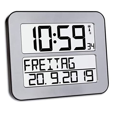 TFA Dostmann 60.4512.54 Reloj de Pared Plata Negro (1/4)