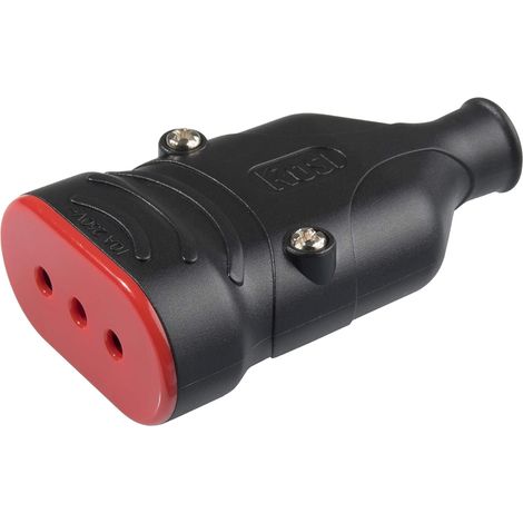 Presa in gomma antischiacciamento, 10A 2P+T, nero, serie Ela Plug - Rosi RS78204 (1/4)