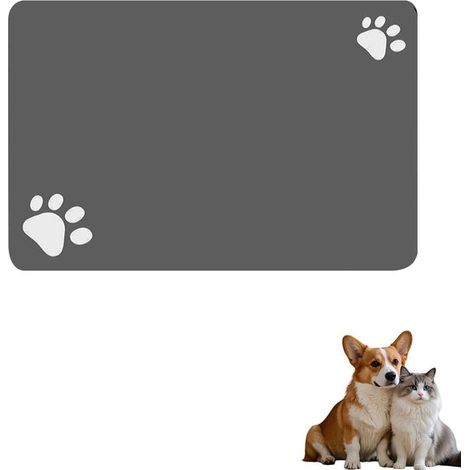 Tappetino per l'alimentazione degli animali domestici, tappetino assorbente per cani, facile da pulire e riporre, antimacchia, tappetino per bere ad asciugatura rapida per cani, Hau (1/5)