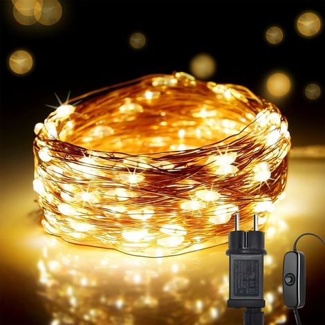 Fairy Lights with Plug, 20m 200 LED Copper Wire 8 Modes Indoor and Outdoor Waterproof Fairy Lights (Warm White) for Bedroom Christmas Wedding Party Home Garden (1/5)