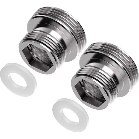 Lot de 2 adaptateurs de robinet M18 vers M22 - Adaptateur fileté pour filetage extérieur M18 et M22 - Convient pour les robinets de cuisine, les économiseurs d'eau, les purificateurs d'eau, les (1/5)