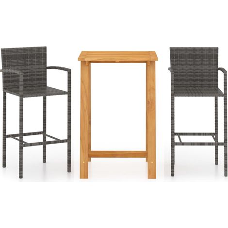 Maison Exclusive - Set Bar da Giardino 3 pz Grigio