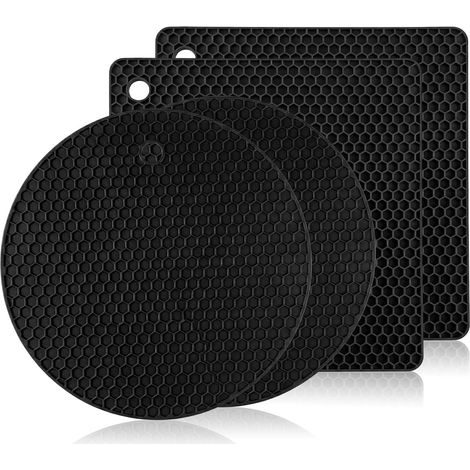 4-Piece Heat-Resistant Silicone Trivets 18x18 cm (1/5)