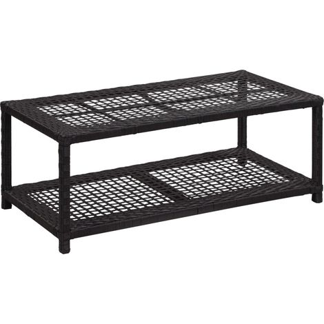 Banc à chaussures Noir 80x40x30 cm Résine tressée vidaXL (1/5)