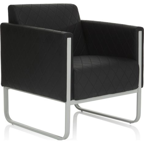 [GEBRAUCHT] B-Ware Loungesessel Sofa Hjh Office Synonym Aruba Step Kunstleder 1 Sitzer Schwarz Grau