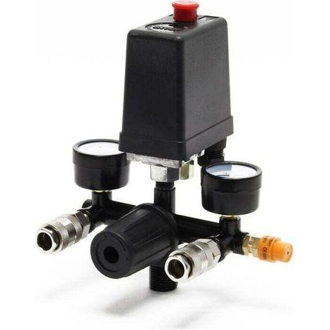 Régulateur de pression avec pressostat pour compresseur Pressostat 2 afficheurs (1/4)