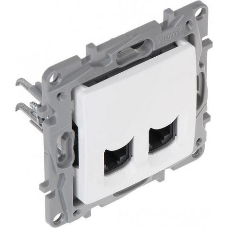 Niloe Doppel-Computerbuchse 2x RJ45 Kat. 6 UTP weiß 764574
