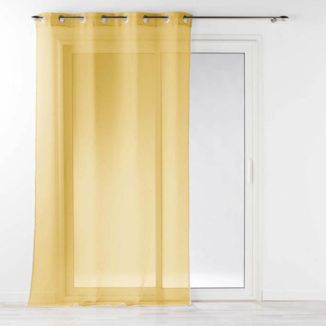 Rideau Voilage à Œillets "Fantaisie Louise" 140x240cm Miel (1/4)