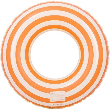 Bouée gonflable épaisse à rayures rétro, idéale pour la plage et la piscine en été, convient aux adultes (1/5)
