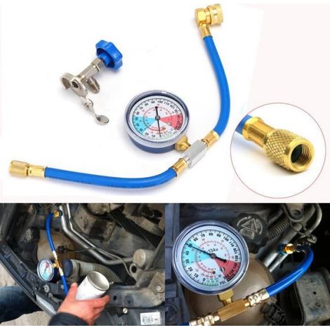 Mesure Tuyau R134A R12 R22 Recharge Valve Réfrigérant Jauge (1/4)
