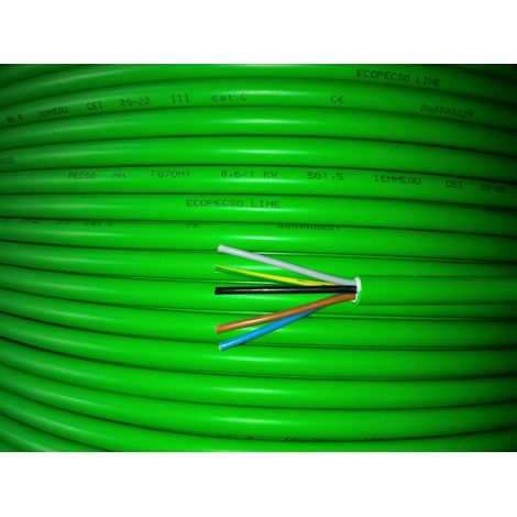 Cavi al metro cavo fg16om16 multipolare fg16 verde 5 conduttori da 1.5mmq con giallo verde fg7om1-5gx1,5 fg16om16-5gx1,5