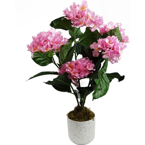 55cm Artificial Pink Hydrangea Plant (1/4)