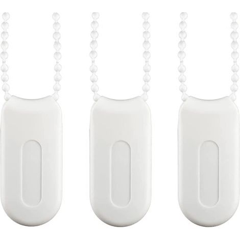 Fermetures éclair en plastique pour stores et rideaux, poids pour cordons de rideaux, volets, poignées de sécurité pour stores verticaux et rideaux (blanc) 3 pièces (1/5)
