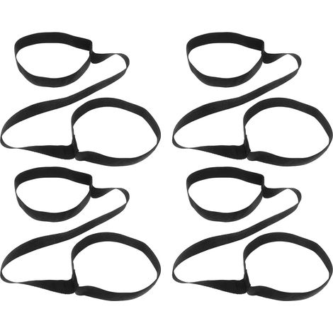 Tissu Oxford Sangles pour Tapis de Yoga Noir 4 Pièces (1/5)