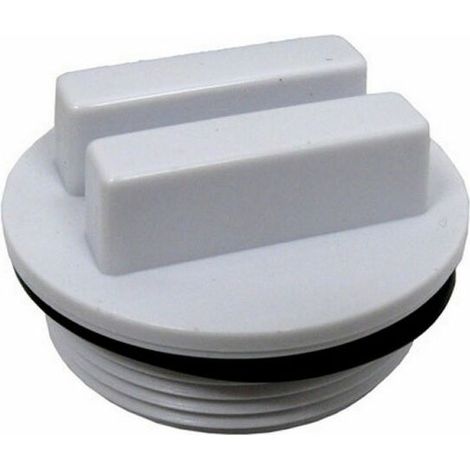 1 piece Drain plug, 1 1/2", integrated O-ring, white, for winterizing swimming pools