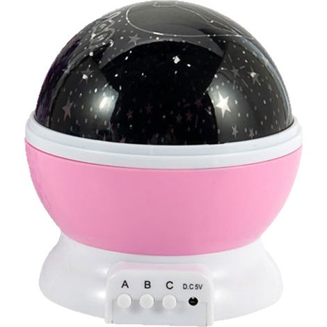 Veilleuse avec projecteur de ciel étoilé et de lune, rotation à 360°, idéale comme cadeau. (1/2)