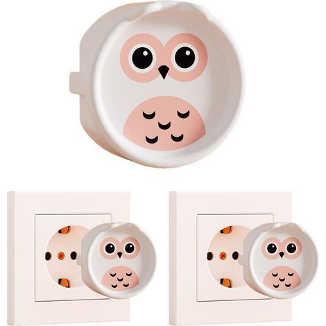 4 Baby-Steckdosenabdeckungen, niedliche Steckdosenabdeckung, kindersichere Steckdosen (weiß). (1/5)