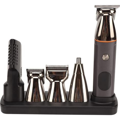 Kit de Coupe de Barbe Tondeuse à Cheveux électrique Tondeuse à Barbe Rechargeable USB Coupe-poils de Nez Coupe-sourcils Ensemble de Toilettage avec 6 Peignes de Guidage (1/5)