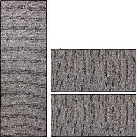 Bettumrandung Geneva Anthrazit 1 Läufer: 67 x 250 cm + 2 Brücken: je 67 x 140 cm