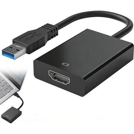 USB 3.0 zu HDMI Adapter Full HD 1080P Video Audio Multi Monitor Grafikkonverter für PC Monitor HDTV Projektor Laptop Geräte Plug & Play Treiberlos (1/5)
