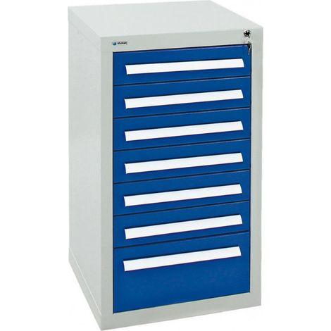 Stumpf Schubladenschrank Serie T-100/35-1, 7 Schubladen enzianblau (6x100, 1x200mm) (1/3)