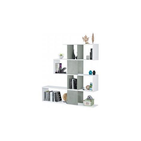 KIT BIBLIOTHÈQUE 'ZIG-ZAG' 145X29X145H BLANC - CEM.