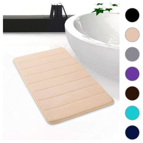 Badematte saugfähig rutschfeste Badmatte waschbar Badvorleger - 30 x 50 cm (Beige)
