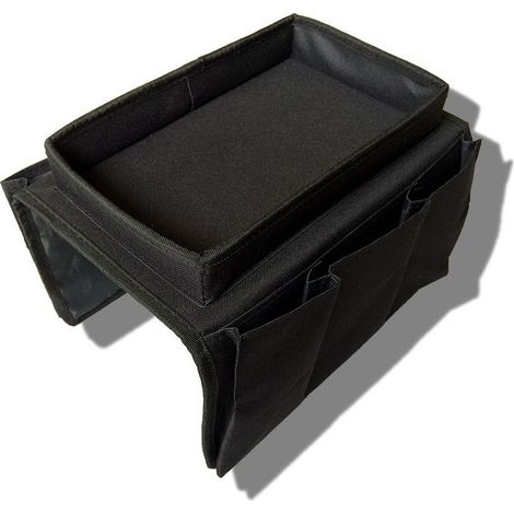 Organisateur Daccoudoir Canapé Stockage Bande Plateau Multi-Pochette Phone Magazine Snack Glasses Télécommande Tablette Tasse Rangement (Noir) Autres rangements (1/5)