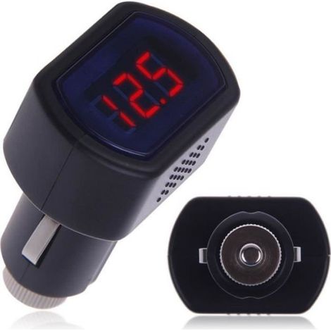 Testeur De Batterie Auto - Voltmètre Numérique Pour Prise Allume-Cigare - Compatible 12 V Et 24 V - Voiture Camion Utilisation Continue - 1 Pièce (1/3)