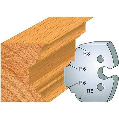 Jeu de 2 Contre-fers Profilés Acier HT 48 x 5,3 mm - N°236 Multi-baguette congé et 1/4 de rond - NE COUPE PAS - Diamwood