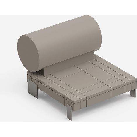 Divanetto design indoor outdoor in polietilene e acciaio Rhor - Beige