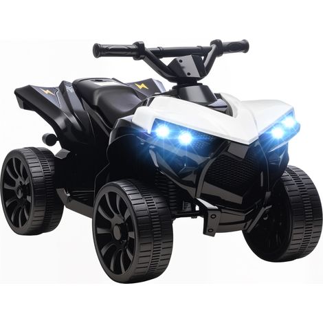 Quad Électrique Enfant 6V Véhicule 37 à 72 Mois Vitesse 3 km/h Lumières et Musique 70x42x45 cm Blanc (1/5)