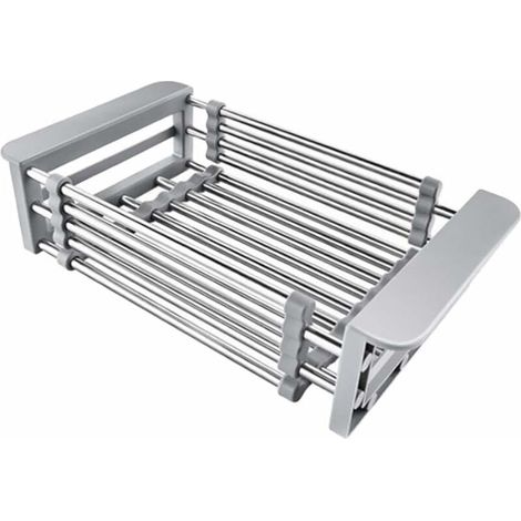 Vtizikl Cabilock Égouttoir à vaisselle en acier inoxydable Panier de vidange télescopique Passoire de cuisine Passoire Bol de lavage Panier à fruits et légumes pour évier de cuisine (1/5)