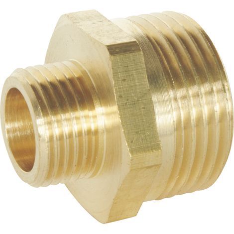 Mamelon laiton brut à visser - Réduit Double Mâle 20/27 -12/17 - Sachet 2 pièces