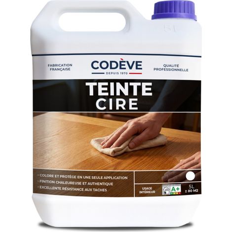 Teinte Et Cire - 5 L   - Codeve Bois - Chêne clair - Pour Teindre Et Cirer Tous Vos Types De Meubles, Boiseries Ou Objets En Bois.