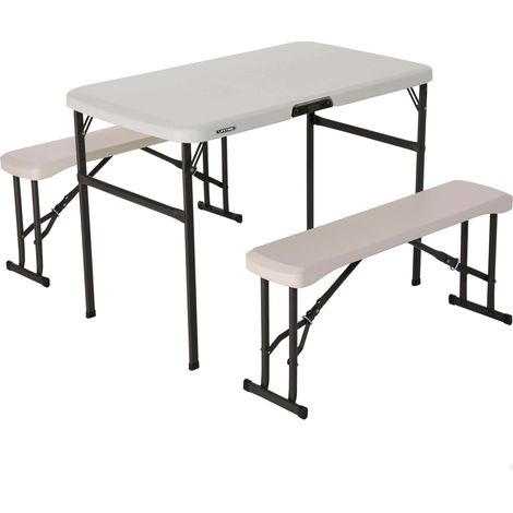 Tavolo Pieghevole Lifetime Crema per 4 Persone (1/5)