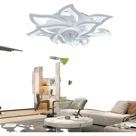 Ventilador de techo con luces, diseño en forma de flor de loto, 6 velocidades. (1/2)