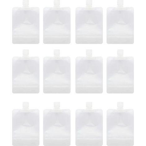 12 Sacs Plastiques Vides Transparents pour Liquides de Voyage, Emballage Portable et Réutilisable (1/5)