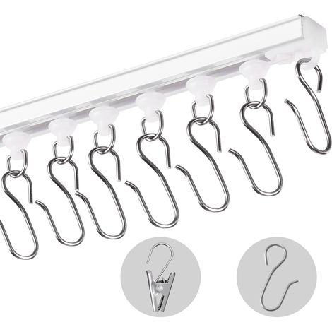VEVOR Binario per Tende da Soffitto 3 m, Autoadesivo Sistema di Binari Scorrevoli per Tende Soffitto Senza Foratura, Binario Divisorie per Stanze, con ganci e ferramenta, per Soffitto Soggiorno Bianco